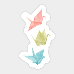 Origami Crane Watercolour Painting (portrait version) Sticker